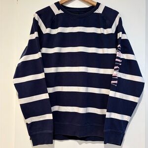 Stüssy Navy & White Striped Crewneck Sweatshirt | Men’s Large | Gently Worn